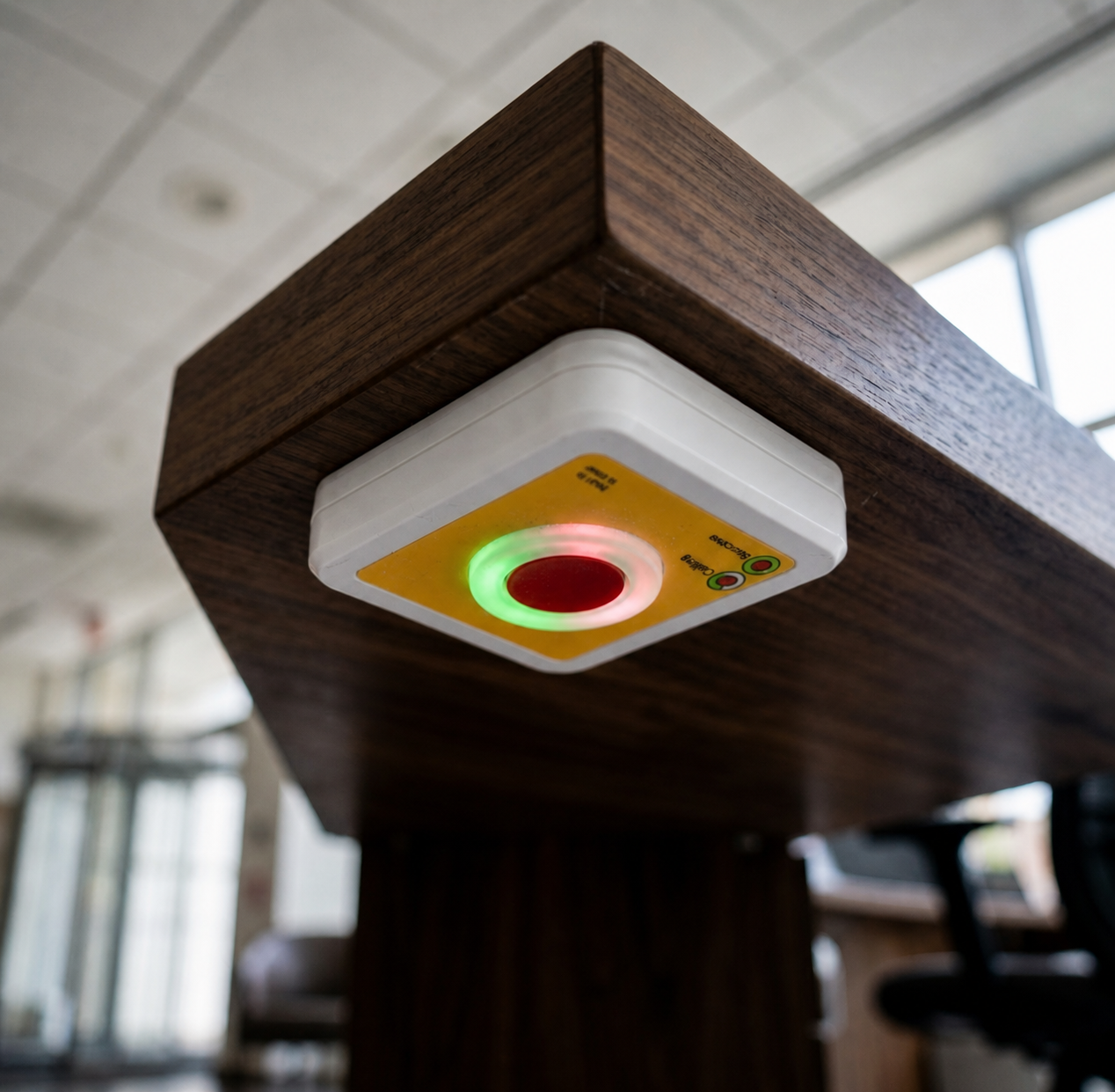 Balie met ioButton paniekknop