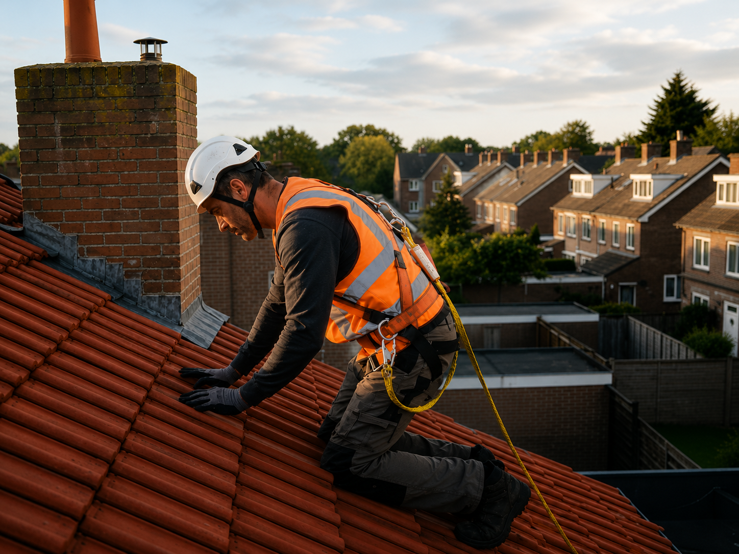 Dakdekker op hoogte