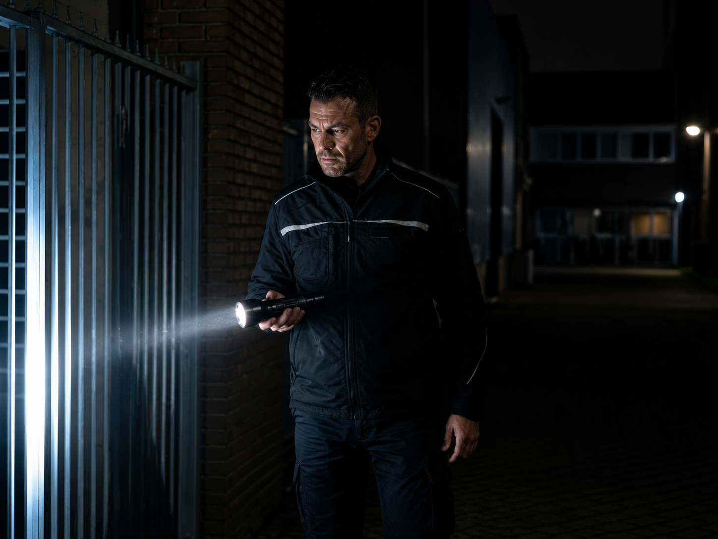 Beveiliger in het donker